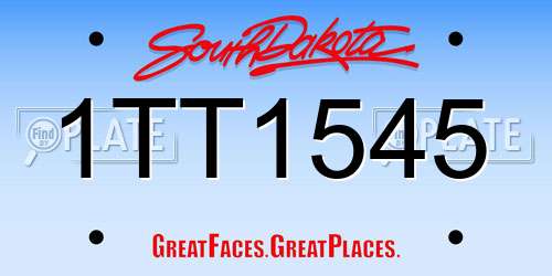 1TT1545 South Dakota License Plate