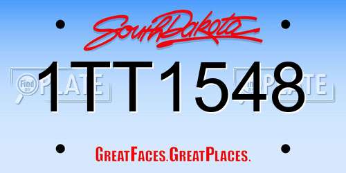 1TT1548 South Dakota License Plate