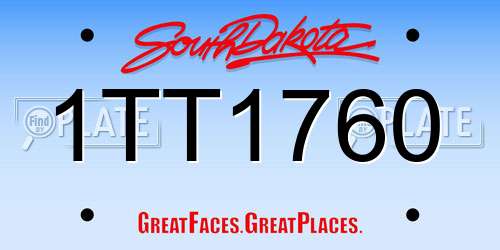 1TT1760 South Dakota License Plate
