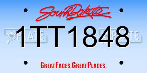 1TT1848 South Dakota License Plate