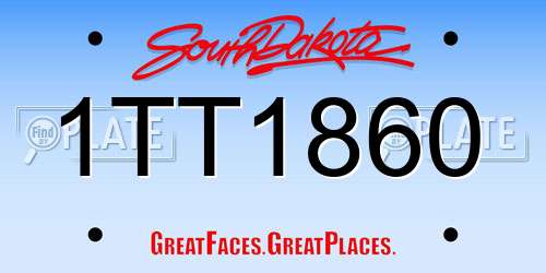 1TT1860 South Dakota License Plate