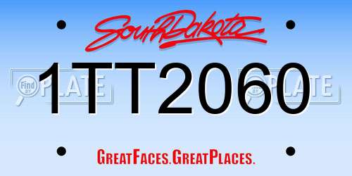 1TT2060 South Dakota License Plate