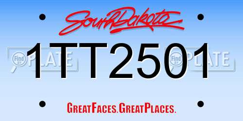 1TT2501 South Dakota License Plate