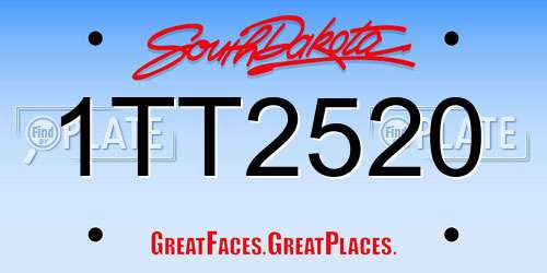 1TT2520 South Dakota License Plate