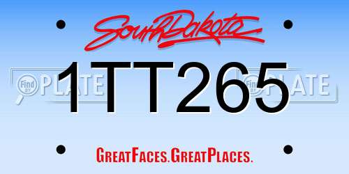 1TT265 South Dakota License Plate