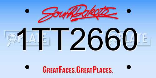 1TT2660 South Dakota License Plate