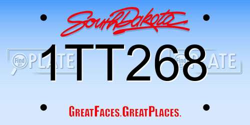 1TT268 South Dakota License Plate