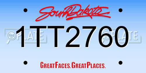 1TT2760 South Dakota License Plate