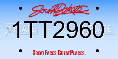 1TT2960 South Dakota License Plate