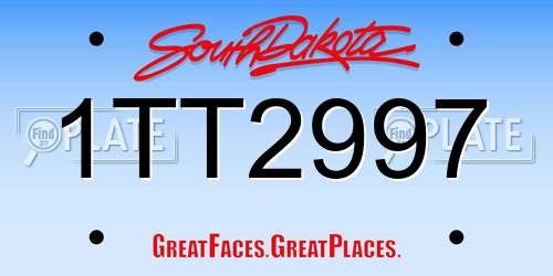 1TT2997 South Dakota License Plate