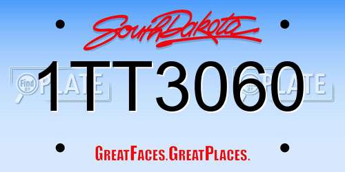 1TT3060 South Dakota License Plate
