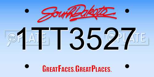 1TT3527 South Dakota License Plate