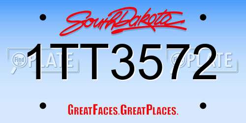 1TT3572 South Dakota License Plate