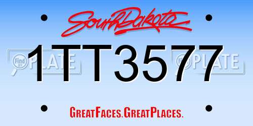 1TT3577 South Dakota License Plate
