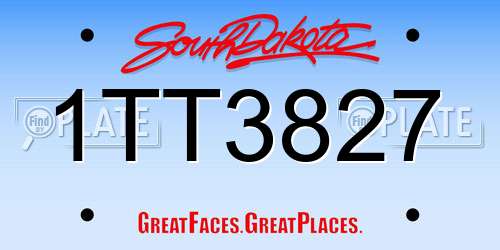 1TT3827 South Dakota License Plate