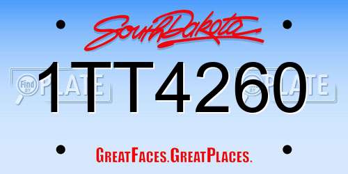 1TT4260 South Dakota License Plate