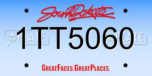 1TT5060 South Dakota License Plate