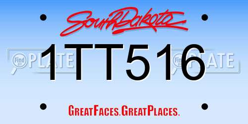 1TT516 South Dakota License Plate