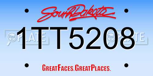 1TT5208 South Dakota License Plate