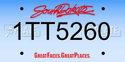 1TT5260 South Dakota License Plate