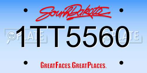 1TT5560 South Dakota License Plate