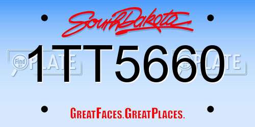 1TT5660 South Dakota License Plate