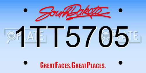 1TT5705 South Dakota License Plate