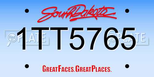 1TT5765 South Dakota License Plate
