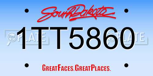 1TT5860 South Dakota License Plate