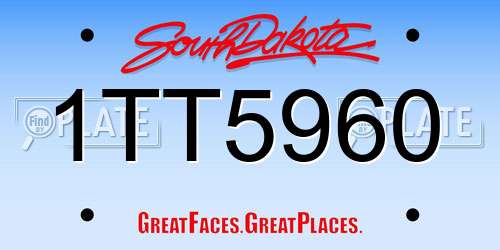 1TT5960 South Dakota License Plate