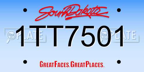 1TT7501 South Dakota License Plate