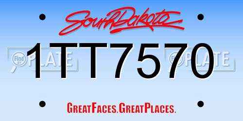 1TT7570 South Dakota License Plate
