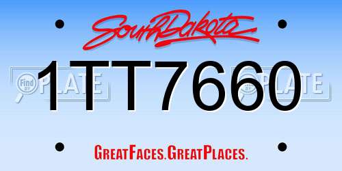 1TT7660 South Dakota License Plate