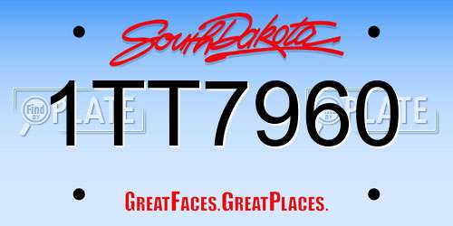 1TT7960 South Dakota License Plate