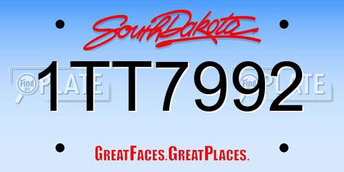 1TT7992 South Dakota License Plate