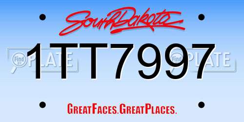 1TT7997 South Dakota License Plate
