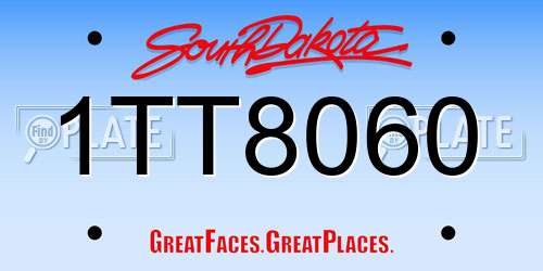 1TT8060 South Dakota License Plate