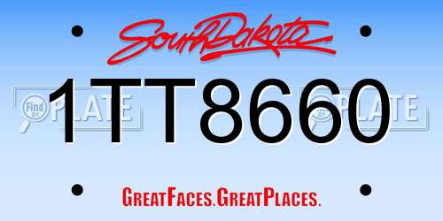 1TT8660 South Dakota License Plate