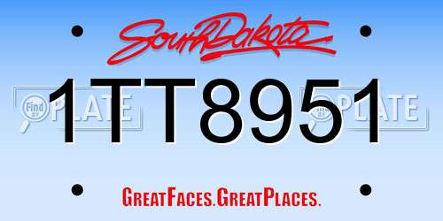 1TT8951 South Dakota License Plate