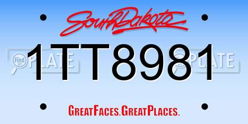 1TT8981 South Dakota License Plate