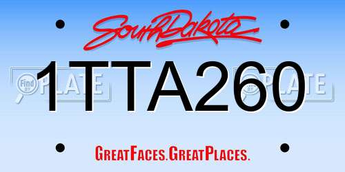 1TTA260 South Dakota License Plate