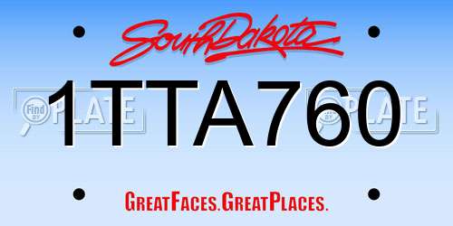 1TTA760 South Dakota License Plate