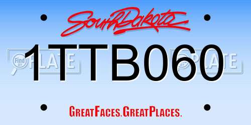 1TTB060 South Dakota License Plate