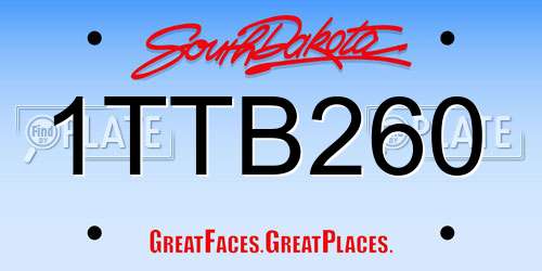 1TTB260 South Dakota License Plate
