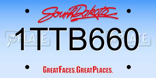 1TTB660 South Dakota License Plate