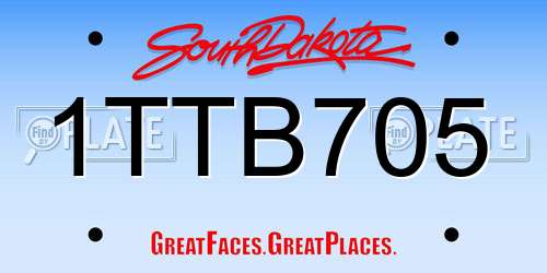 1TTB705 South Dakota License Plate
