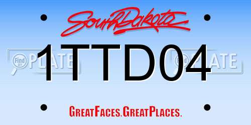 1TTD04 South Dakota License Plate