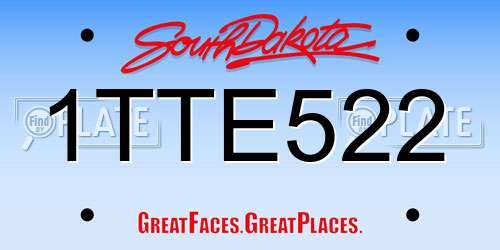 1TTE522 South Dakota License Plate