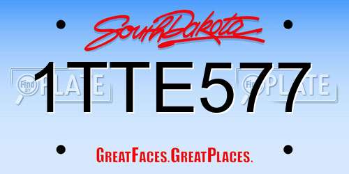 1TTE577 South Dakota License Plate