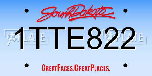 1TTE822 South Dakota License Plate
